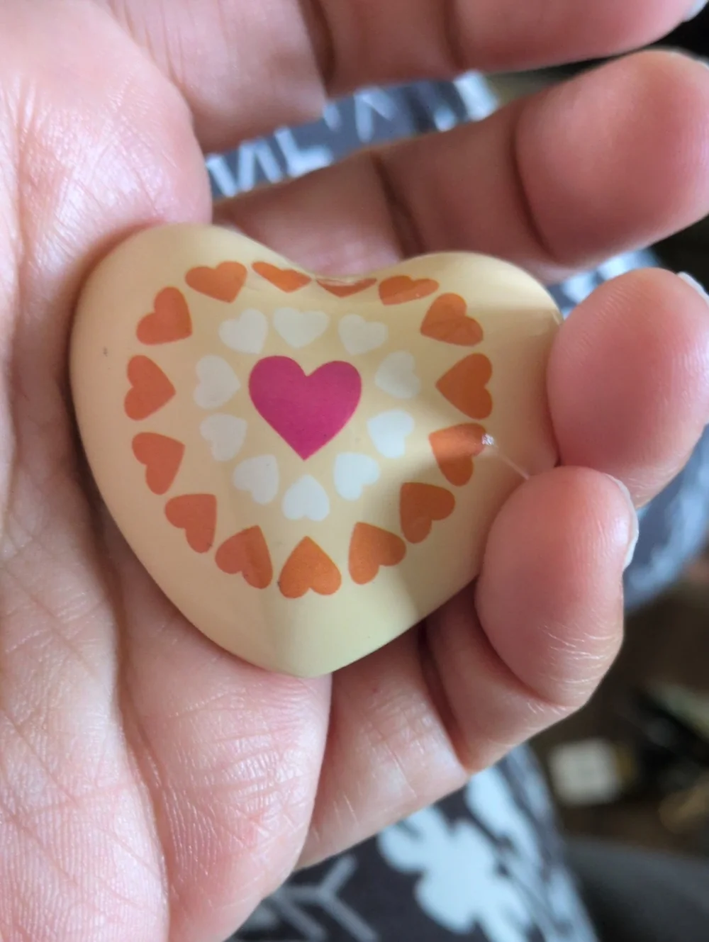 Mandala Chime Heart Meditation‎ Worry Stone Multi Cream